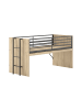 58 aufm Kessel HALBHOCHBETT 90x200 Keelia Eiche Melamin mit Schreibtisch