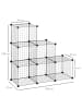 HOMCOM Würfelregal-109L x 37B x 109H cm-Schwarz