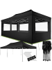 tectake Pavillon Viola inklusive Spannseile, Heringe und Tragetasche, schwarz