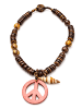 collezione alessandro Kurze Kette " Peace " in braun
