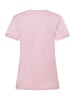 More & More stretchiges V-Neck- Shirt, Schriftstickerei in new rose