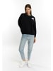 myMo Damen Sweatshirt Mit Applikation in Schwarz