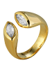Adeliás Damen Edelstahl Ring Ringweite 52 in gold