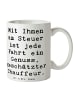 Mr. & Mrs. Panda Teetasse Spruch Chauffeur Genussfahrt mit Spruch in Weiß