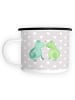Mr. & Mrs. Panda Metallbecher Frosch Liebe ohne Spruch in Grau Pastell