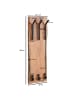 FineBuy Wandgarderobe in Braun / Akazie / 35x11x100