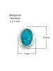 mantraroma 925er Silber - Ohrstecker (L) 9 x (B) 7 mm mit Türkis