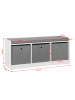 SoBuy Schuhbank in weiß und grau - (B)102 x (H)45 x (T)32cm