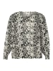 KAFFE curve Langarm-Bluse KCdana in Turtledove / Black graphic