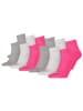 Puma Socken 12er Pack in Grau/Pink