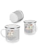 Mr. & Mrs. Panda Camping Emaille Tasse 5. Hochzeitstag Holzhochz... in Heather Grey