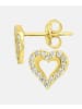 Vanlere Ohrstecker aus 375 Gelbgold mit Zirkonia Herz-Design