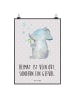 Mr. & Mrs. Panda Poster Elefant Seifenblasen mit Spruch in Grau Pastell