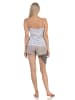 NORMANN Ärmellose Spaghetti Träger Shorty Pyjama Zebra - 62258 in grau