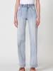 KOROSHI Lange Jeanshose mit weitem Bein in blau