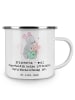 Mr. & Mrs. Panda Camping Emaille Tasse Erzieherin Superheldin mi... in Weiß