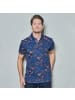 Twinlife Polo-Shirt allover print in Blau