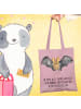 Mr. & Mrs. Panda Einkaufstasche Fledermaus Flügel mit Spruch in Rosa Pastell