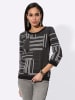 creation L Jacquard-Pullover in graphit-schwarz-gemustert
