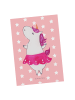 Mr. & Mrs. Panda Grußkarte Einhorn Ballerina ohne Spruch in Rot Pastell