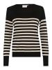 Kaffe Strickpullover KAlizza Regular fit in Black/Feather Gray Mel. Stripe
