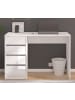 Inn.Furn Schreibtisch weiß Hochglanz 110 cm, für Homeoffice und Büro mit 4 Schubladen
