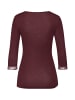 Hanro Sleepshirt Woolen Lace in vivid brown