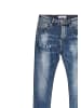 Nina Carter Jeans Regular Fit Used-Look Five-Pocket Hose Denim in Blau