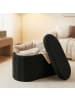 relaxdays Sitzbank in Schwarz - (B)76 x (H)38 x (T)38 cm