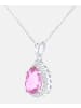 Diamant L'éternel Halskette mit Anhänger aus 375 Weißgold mit Diamant mit Saphir