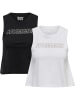 Hummel T-Shirt S/L Hmlte Cali 2-Pack Crop Cot Tanktop in BLACK/WHITE DRIFTWOOD