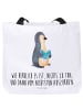 Mr. & Mrs. Panda Shopper Tasche Pinguin Buch mit Spruch in Weiß