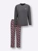WITT WEIDEN Schlafanzug in anthrazit-dunkelrot-bedruckt