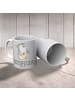 Mr. & Mrs. Panda Tasse Pinguin Kommunion  mit Spruch in Grau Pastell