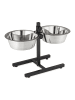 relaxdays Hunde-Futterstation in Silber - 2x 4,5 l