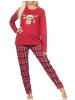 NORMANN Schlafanzug Weihnachten langarm Renntier - 88338 in rot
