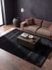 KADIMA DESIGN Teppich Hochflor Uni rutschhemmend weich wohnlich Wohnzimmer in Schwarz