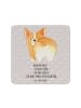 Mr. & Mrs. Panda Tassenuntersetzer Corgi Po mit Spruch in Grau Pastell