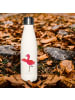 Mr. & Mrs. Panda Sport Trinkflasche Flamingo Yoga ohne Spruch in Weiß