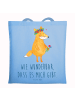 Mr. & Mrs. Panda Uni Tasche Fuchs Blumen mit Spruch in Sky Blue
