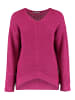 Hailys Weicher Grobstrick Pullover mit V-Streifen Design Sweater Pi44pa in Pink