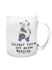 Mr. & Mrs. Panda Trinkglas Panda Inliner fahren mit Spruch in Transparent