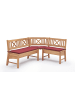 58 aufm Kessel ECKBANK Deborah 204 x 135 x 87 Massivholz Buche lackiert/Weinrot