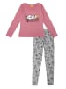 United Labels The Peanuts Snoopy Schlafanzug Pyjama Set Langarm Oberteil mit Hose in grau/rosa