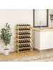 HOMCOM Weinregal-63L x 25B x 102H cm-Naturholz