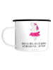 Mr. & Mrs. Panda XL Emaille Tasse Einhorn Ballerina mit Spruch in Weiß