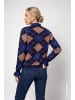 monari Strickjacke mit Rautenmuster in Classic Navy Gemustert
