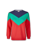 MANITOBER Cut & Sew Sweatshirt in Red/Green/Navy