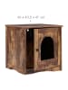 relaxdays Katzenschrank in Braun - (B)48 x (H)50 x (T)50 cm