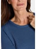 GOLDNER Kurzgröße:  Strickpullover Halbarm Baumwollpullover mit Struktur in royalblau